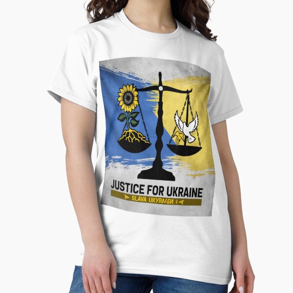 Item preview, I STAND WITH UKRAINE Sticker JUSTICE FOR UKRAINE designed and sold by alginus.