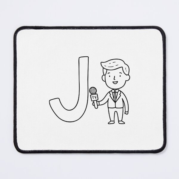 Item preview, An illustration of Journalist with letter J beside it designed and sold by rasagamastore.