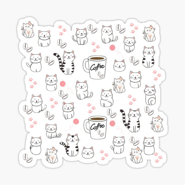 Item preview, Cats and Coffee designed and sold by AlinaSCorner.