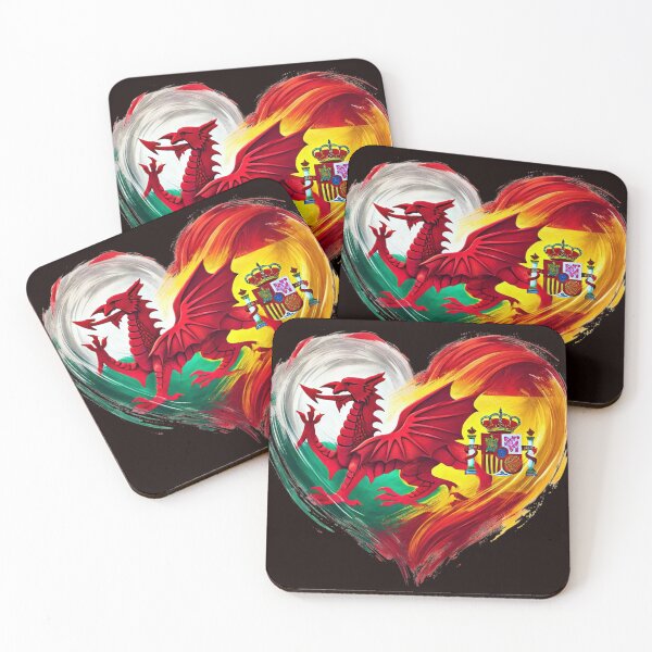 Item preview, Heart of Two Nations – Spain & Wales Unity Design designed and sold by KMChronicles.