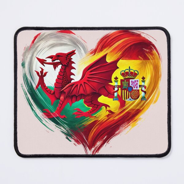 Item preview, Heart of Two Nations – Spain & Wales Unity Design designed and sold by KMChronicles.