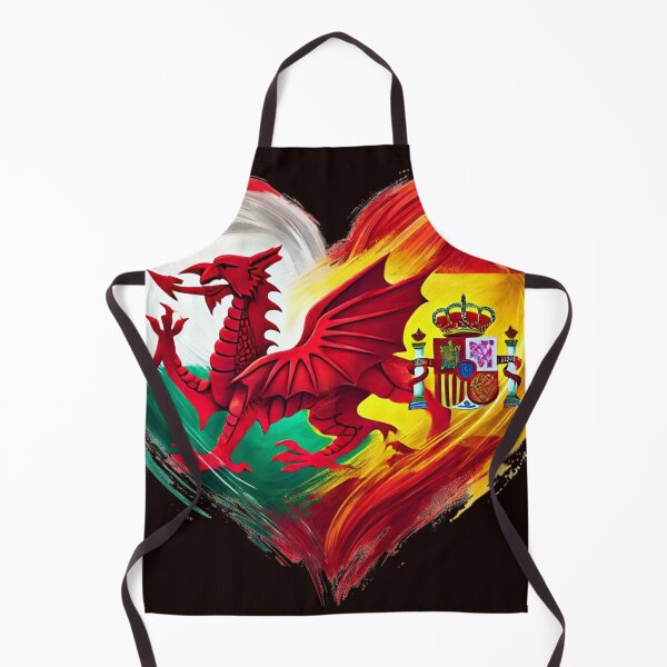 Item preview, Heart of Two Nations – Spain & Wales Unity Design designed and sold by KMChronicles.