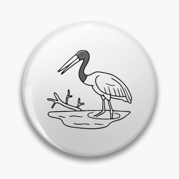 Item preview, Jabiru wading through shallow waters designed and sold by rasagamastore.