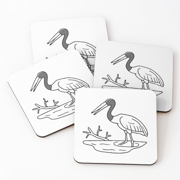 Item preview, Jabiru wading through shallow waters designed and sold by rasagamastore.