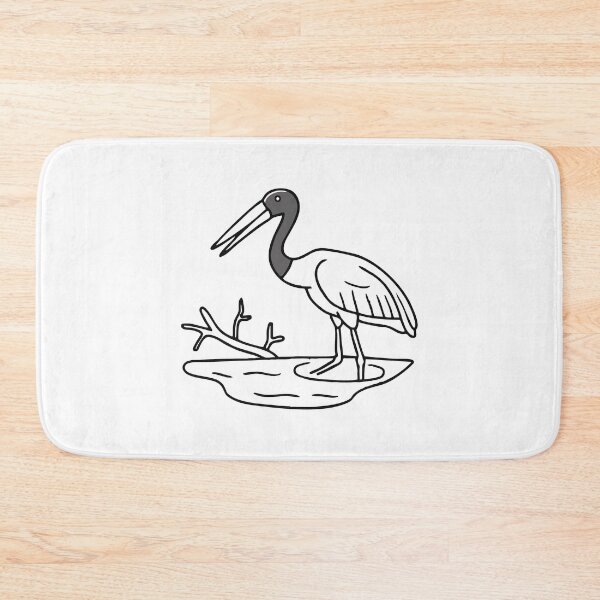 Item preview, Jabiru wading through shallow waters designed and sold by rasagamastore.