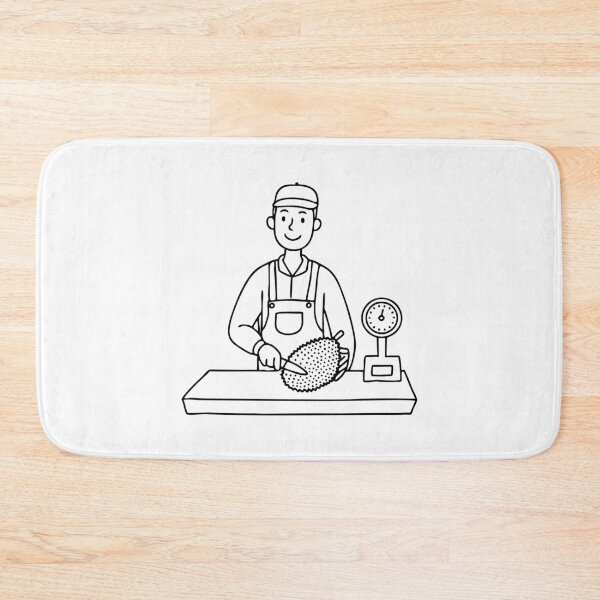 Item preview, Vendor slicing open a ripe jackfruit designed and sold by rasagamastore.