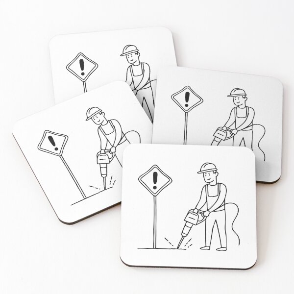 Item preview, Construction worker operating a jackhammer designed and sold by rasagamastore.