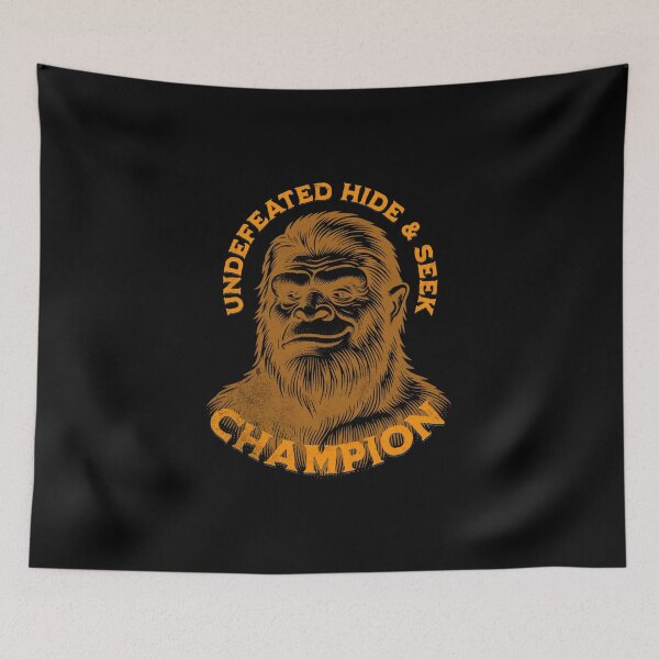 Artikelvorschau, Lustiger, unbesiegter Versteckspiel-Champion Bigfoot entworfen und verkauft von CJC Designs.