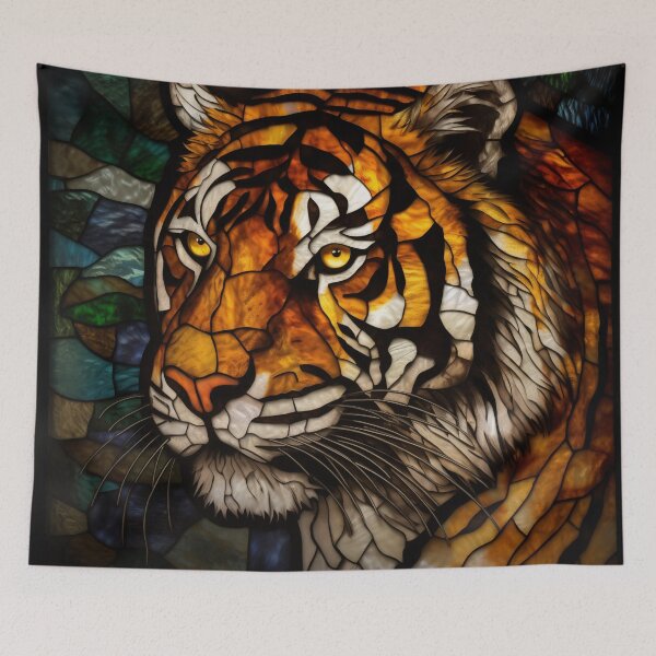 Item preview, Tiger in Stained Glass designed and sold by RedHandedOD.