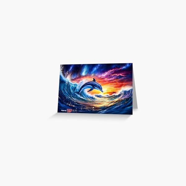 Item preview, Dolphin Playing in The Waves Design By Rich AMeN Gill designed and sold by RichAMeNGill.
