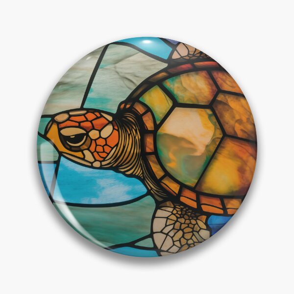 Item preview, Sea Turtle in Stained Glass designed and sold by RedHandedOD.