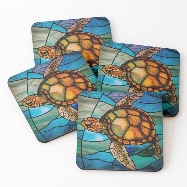 Item preview, Sea Turtle in Stained Glass designed and sold by RedHandedOD.