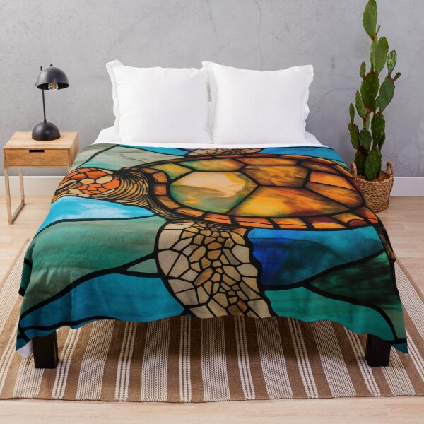 Item preview, Sea Turtle in Stained Glass designed and sold by RedHandedOD.