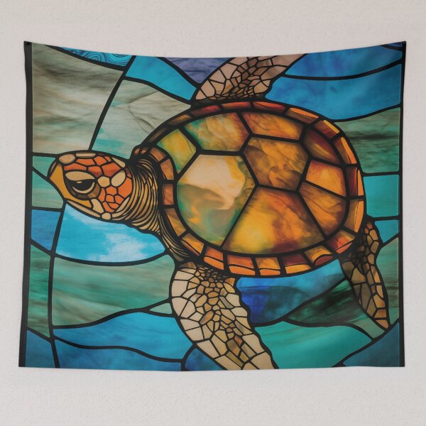 Item preview, Sea Turtle in Stained Glass designed and sold by RedHandedOD.