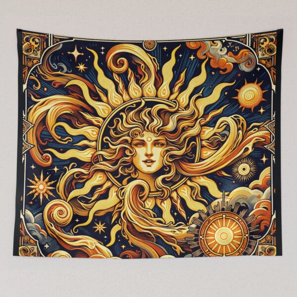 Item preview, The Sun Tarot Celestial Wall Hanging Mystical Sun Tarot Art Boho Spiritual Decor Astrology & Tarot Card designed and sold by AnalajiaDesigns.