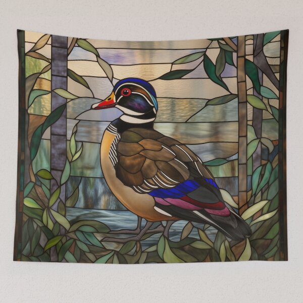 Item preview, Wood Duck in Stained Glass designed and sold by RedHandedOD.