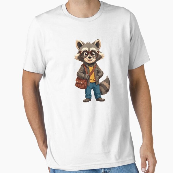 Vista previa del artículo con la obra «Mapache pardo nerd», diseñado y vendido por Bebrowny.