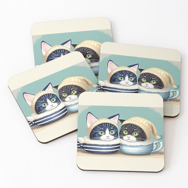 Item preview, Cats with Coffee -  Cat - Adorable, Colorful, and Must-Have Art! - Colorful and Irresistibly Cute Delights! designed and sold by Earth Nature Creations.