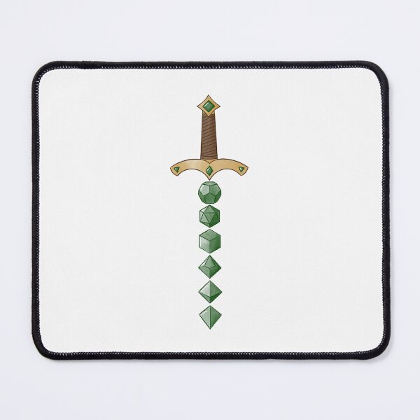 Item preview, Green Gold Dice Set Sword RPG Stone designed and sold by TheEclecticKat.
