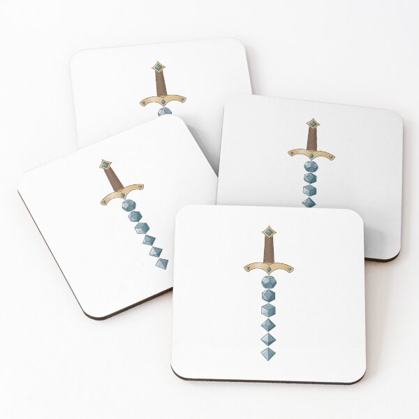 Item preview, Blue Gold Dice Set Sword RPG Stone designed and sold by TheEclecticKat.