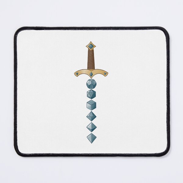 Item preview, Blue Gold Dice Set Sword RPG Stone designed and sold by TheEclecticKat.