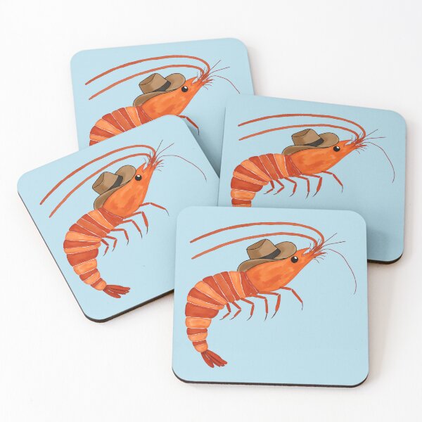 Item preview, Yeehaw Cowboy Shrimp Watercolor designed and sold by Magnolia Valley Art.