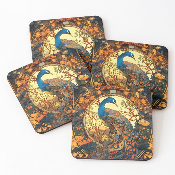 Item preview, Traditional Vintage Art Nouveau Peacock designed and sold by entwithanaxe.