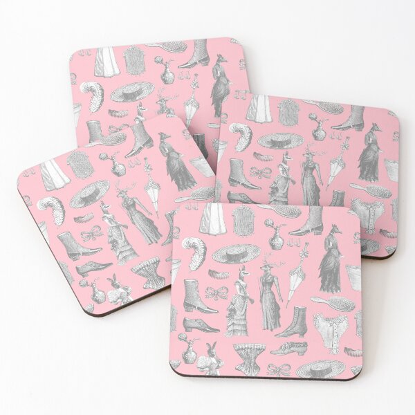 Item preview, antique victorian lady animals pink toile women designed and sold by Gossip Rag.