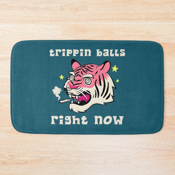 Item preview, Trippin Balls Right Now, Funny Smoking Tiger designed and sold by Mariana Piana.