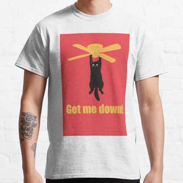 Item preview, Funny silly cat art : Get me down! Red version designed and sold by TheGrandLordCat.