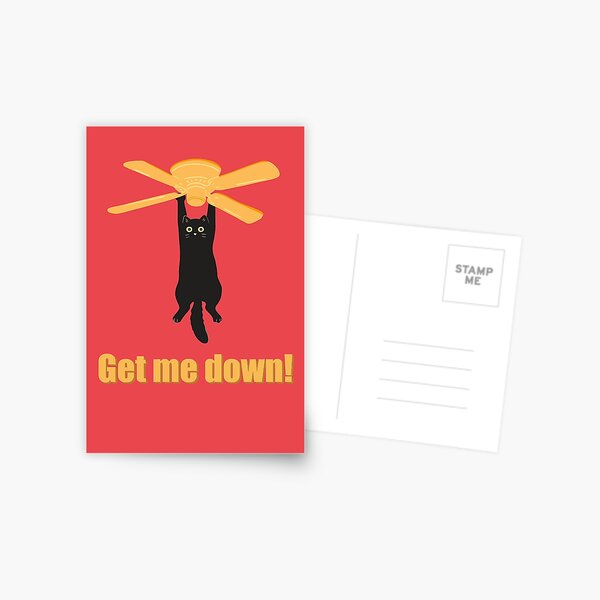 Item preview, Funny silly cat art : Get me down! Red version designed and sold by TheGrandLordCat.
