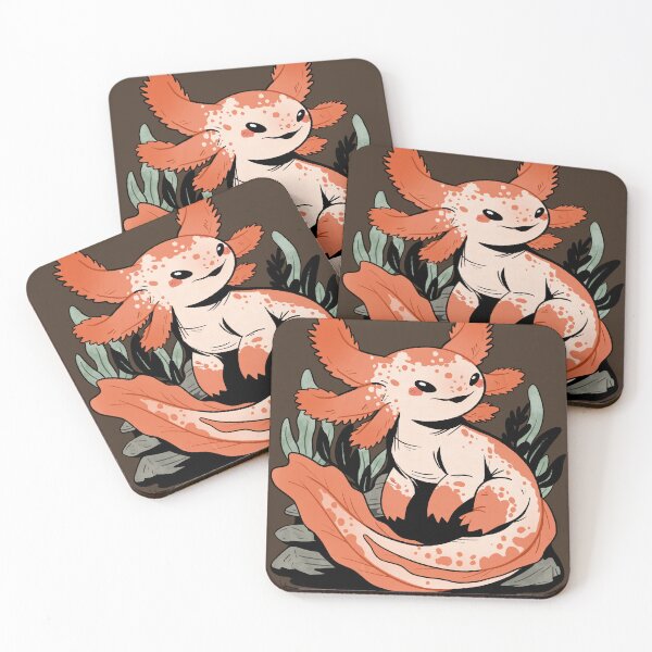 Item preview, watercolor axolotl designed and sold by hunnydoll.