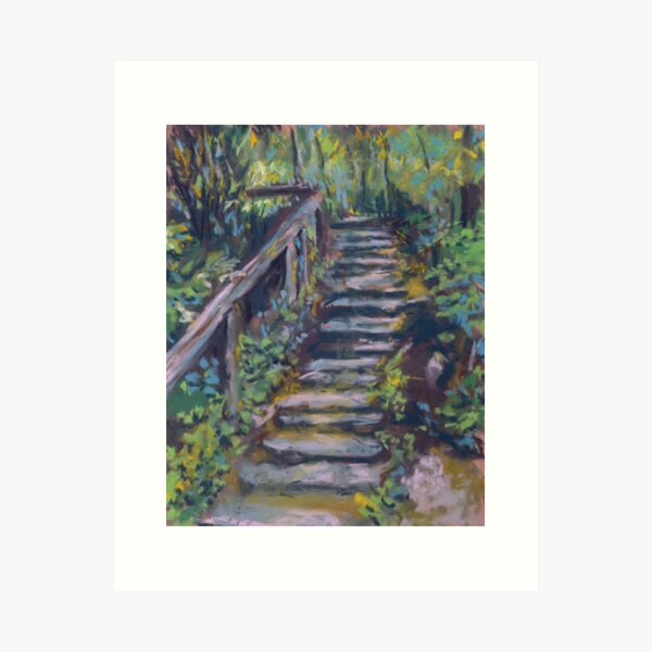 Item preview, Pastel Drawing of Crabtree Falls Hike designed and sold by PageVault.