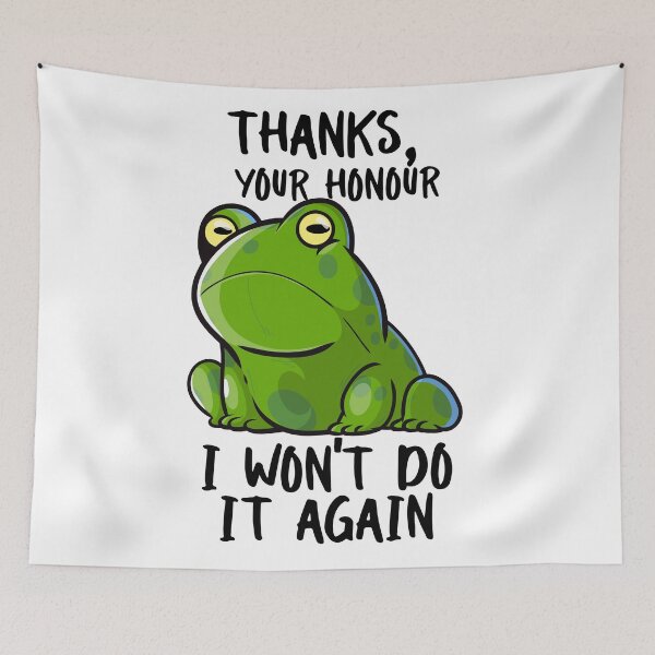 Artikelvorschau, Unregierbarer Frosch sagt, es wird nicht wieder passieren (britische Rechtschreibung) entworfen und verkauft von messy-nessie.