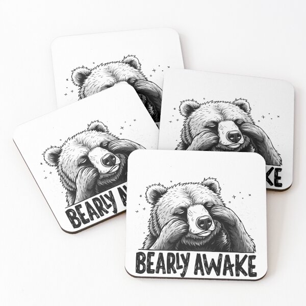 Item preview, Bearly Awake Funny Sleepy Bear designed and sold by Monochromaniaus.