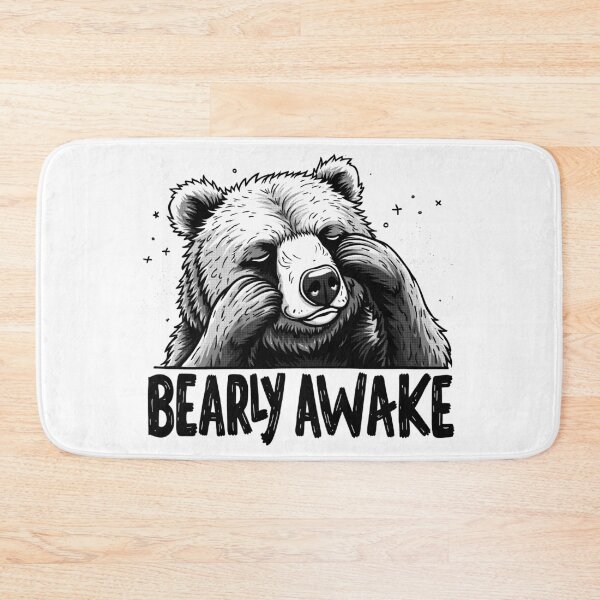 Item preview, Bearly Awake Funny Sleepy Bear designed and sold by Monochromaniaus.