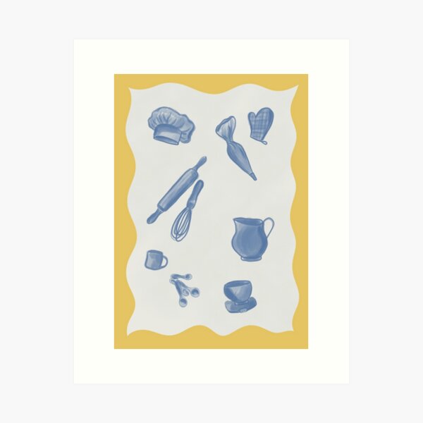 Item preview, Baking tools with yellow border designed and sold by WildDoveAU.