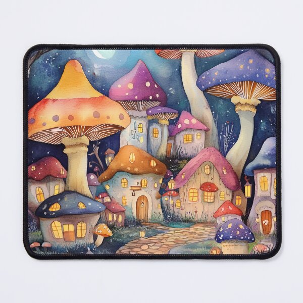 Item preview, Enchanted Mushroom Town designed and sold by SporeandCanvas.