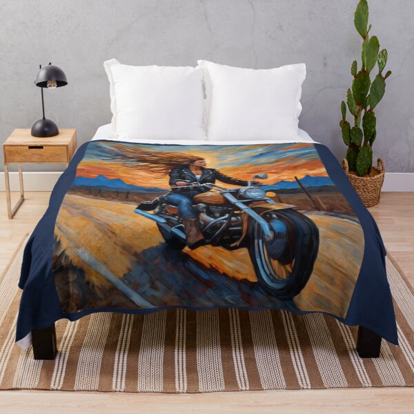 Item preview, "Sunset Rider: Leather Jacket, Boots, and Freedom" designed and sold by Artisticanvas.