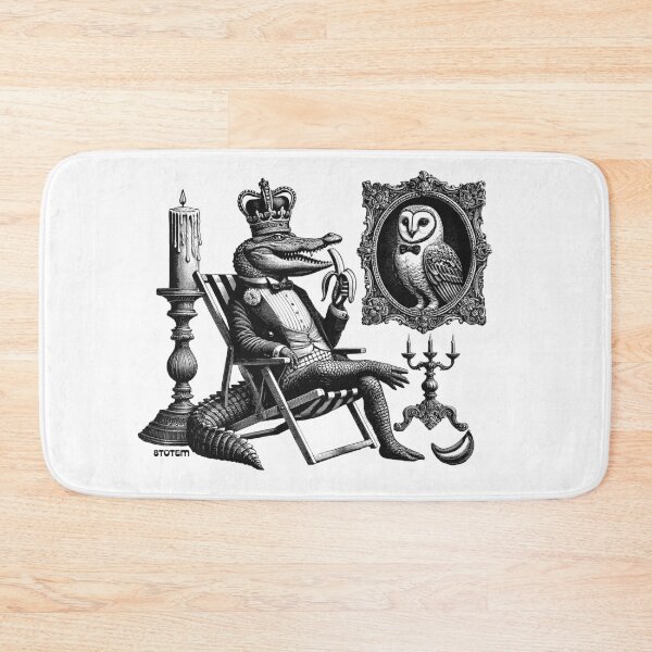 Item preview, Crocodile eating a banana and an owl painting on the wall designed and sold by 8Totem.