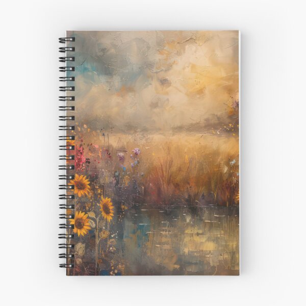 Item preview, Golden Sunflowers by the Tranquil Lake designed and sold by NeoNebulaArt.