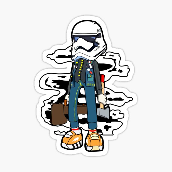 Vista previa del artículo con la obra «Estilo artístico chibi del soldado de la Primera Orden, leñador», diseñado y vendido por mafiatees-intl.