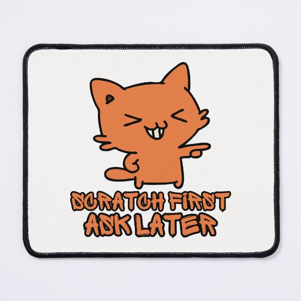 Item preview, badass cat Scratch First, Ask Later designed and sold by lino4king.