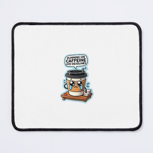 Item preview, Running on Caffeine and Deadlines - Cute Coffee Sticker designed and sold by SugarPix Designs.