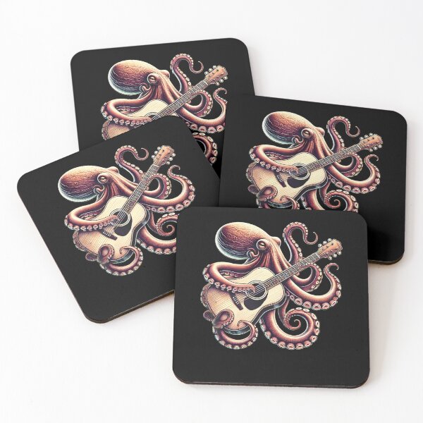 Item preview, Octopus Playing Acoustic Guitar Guitar Player Guitarist designed and sold by Kimberley King Art  King Art.