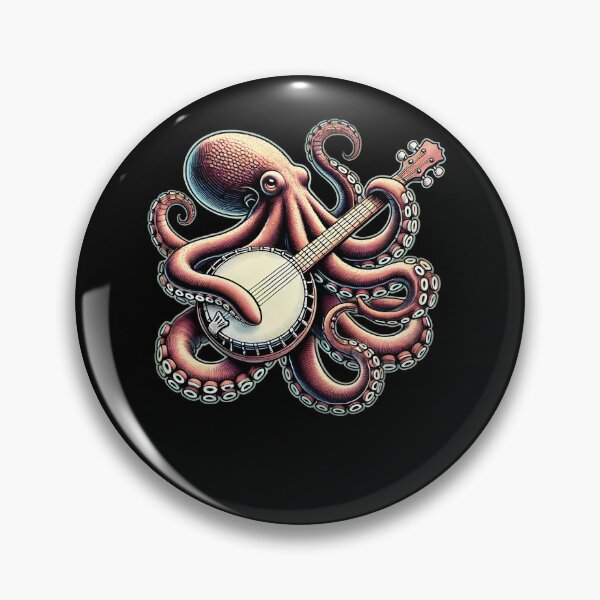 Item preview, Octopus Playing Banjo Banjoist Banjo Player designed and sold by Kimberley King Art  King Art.