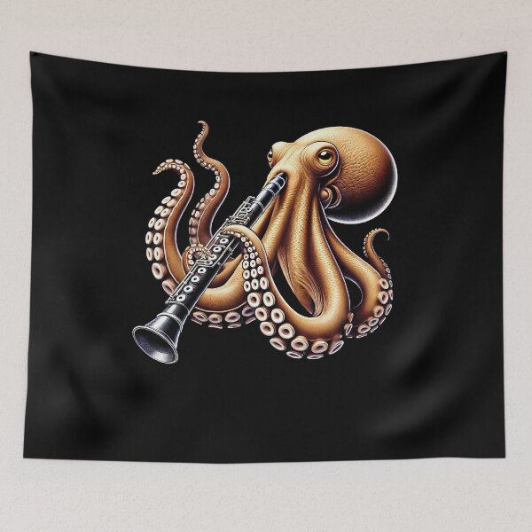 Item preview, Octopus Playing Clarinet Clarinetist Clarinet Player designed and sold by Kimberley King Art  King Art.