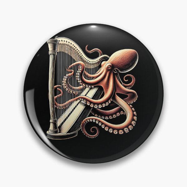 Item preview, Octopus Playing Harp Harpist Harp Player designed and sold by Kimberley King Art  King Art.