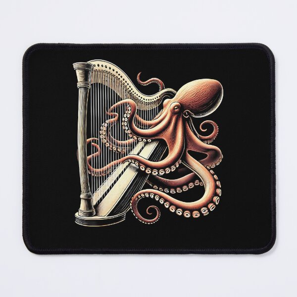 Item preview, Octopus Playing Harp Harpist Harp Player designed and sold by Kimberley King Art King Art.