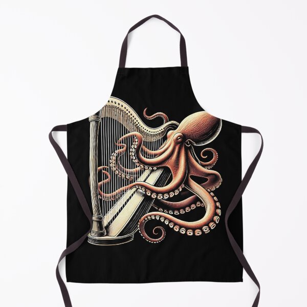 Item preview, Octopus Playing Harp Harpist Harp Player designed and sold by Kimberley King Art King Art.